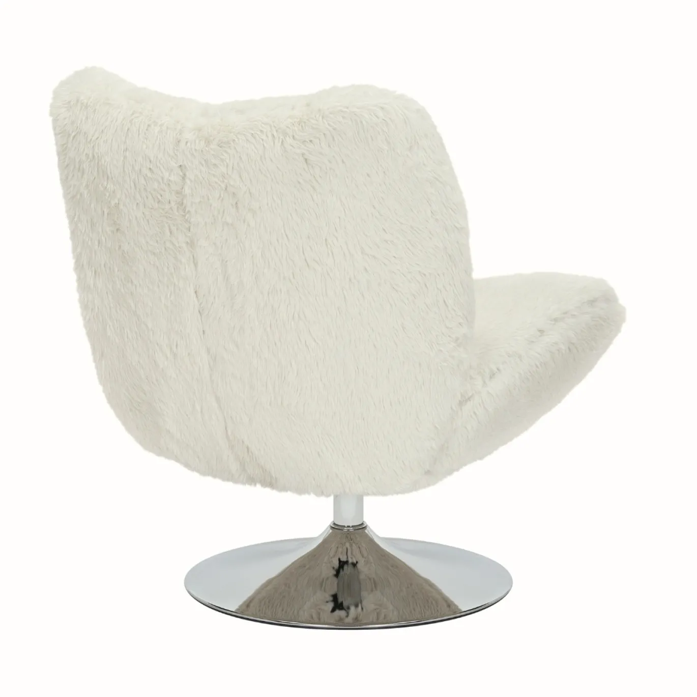 DÉJA Draaifauteuil Morten Fluffy Beige/Chrome