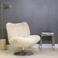 DÉJA Draaifauteuil Morten Fluffy Taupe/Chrome