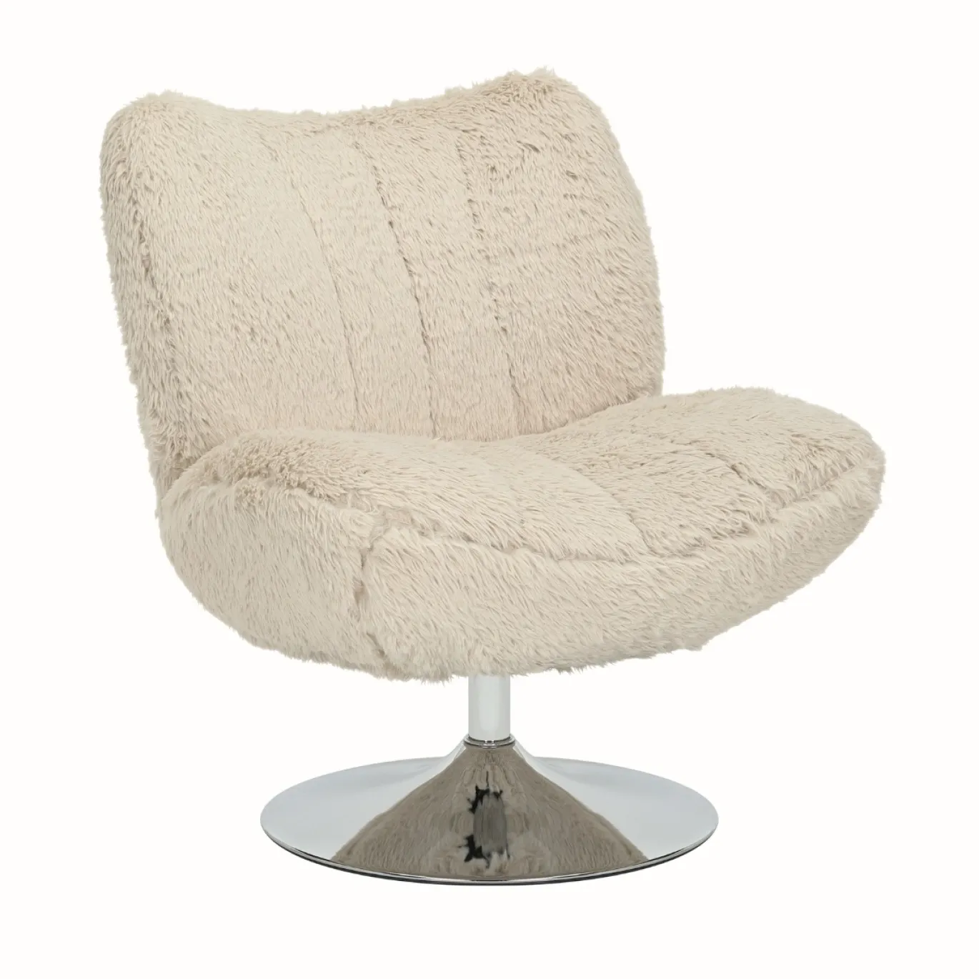 DÉJA Draaifauteuil Morten Fluffy Taupe/Chrome