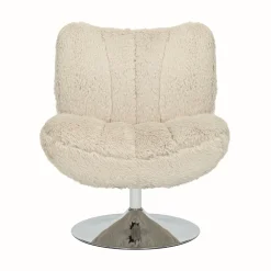 DÉJA Draaifauteuil Morten Fluffy Taupe/Chrome