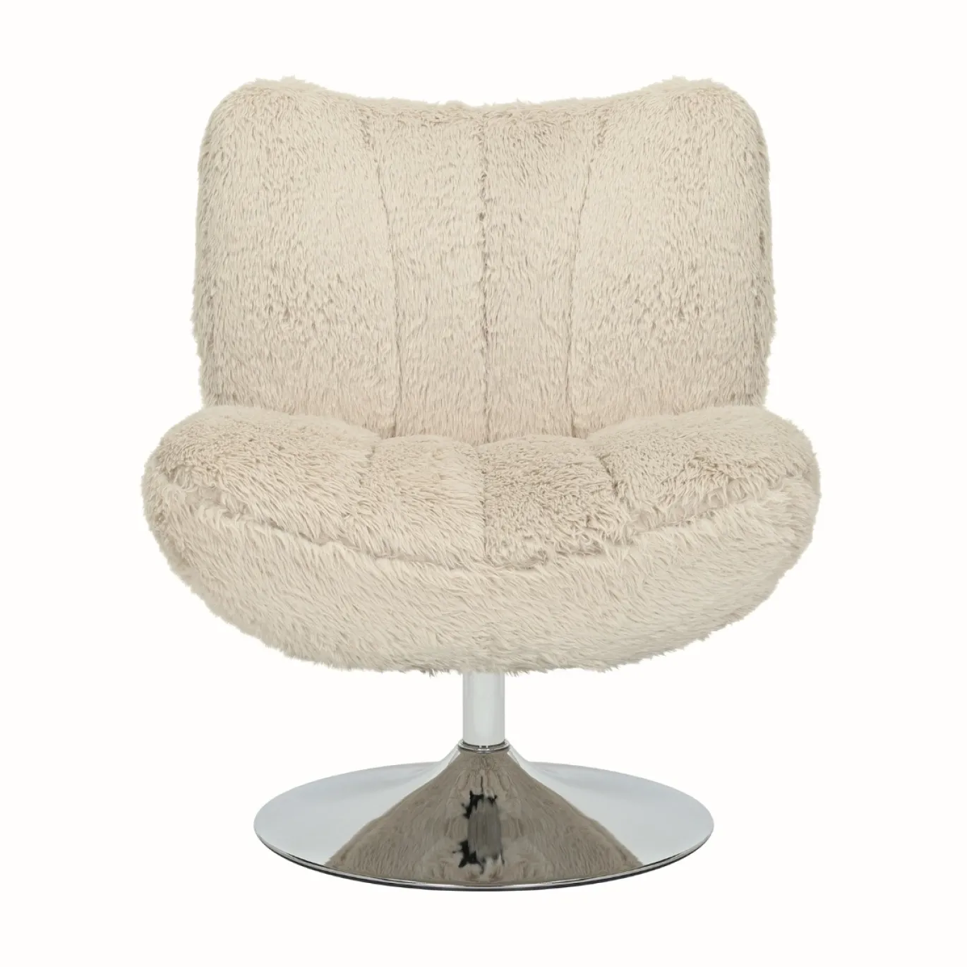 DÉJA Draaifauteuil Morten Fluffy Taupe/Chrome