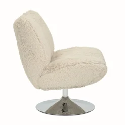 DÉJA Draaifauteuil Morten Fluffy Taupe/Chrome