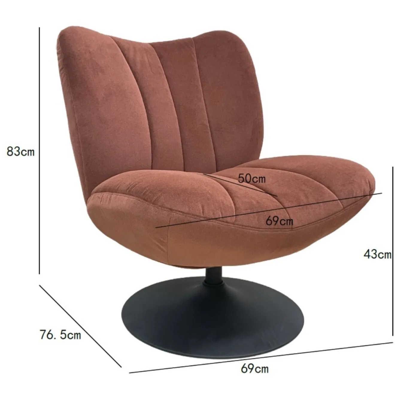 DÉJA Draaifauteuil Morten Fluffy Taupe/Chrome