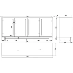 DÉJA Dressoir Samano Naturel Eiken 180cm