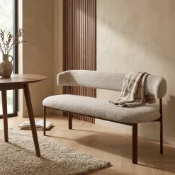 DÉJA Eetkamerbank Alamo Beige/Walnoot 200cm