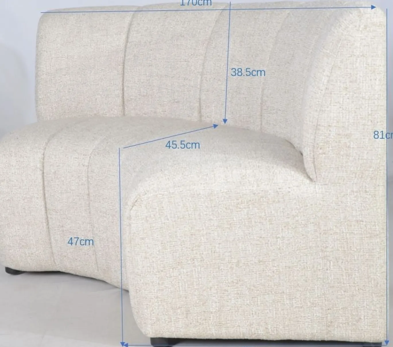 DÉJA Eetkamerbank Filo Rond Beige Chenille