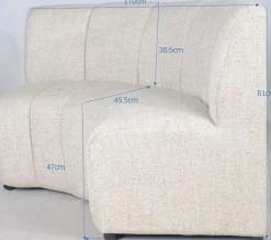 DÉJA Eetkamerbank Filo Rond Taupe