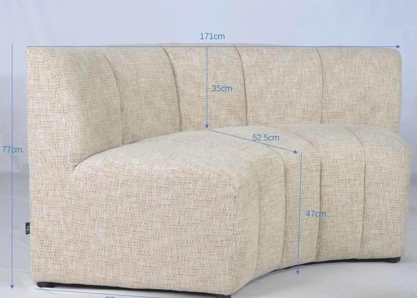 DÉJA Eetkamerbank Kent Rond Taupe Chenille