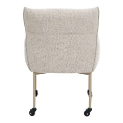 DÉJA Eetkamerstoel Arboga Taupe/Beige met Wielen