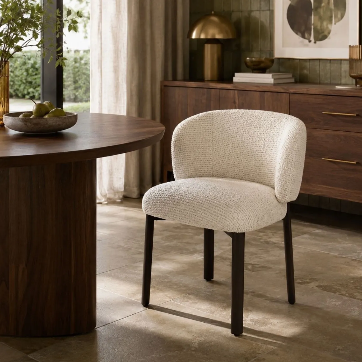 DÉJA Eetkamerstoel Bella Beige/Walnoot