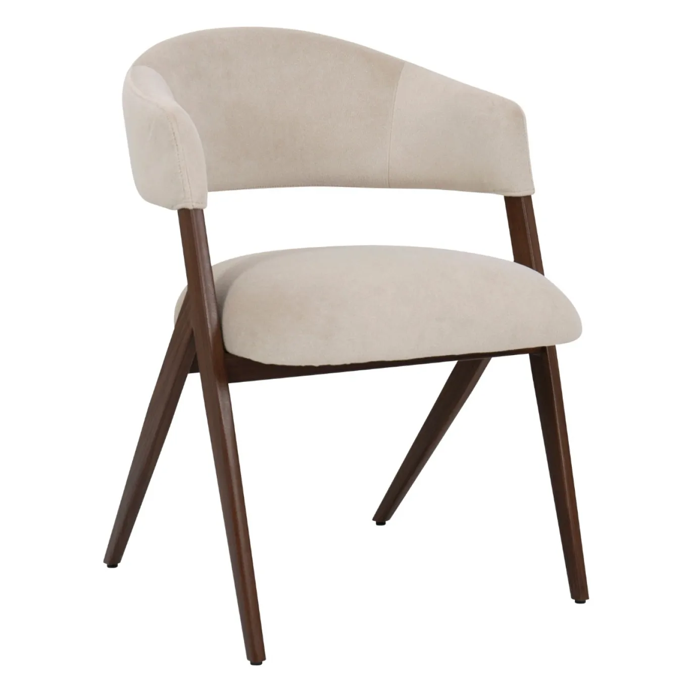 DÉJA Eetkamerstoel Cato Beige/Walnoot Faux Fur