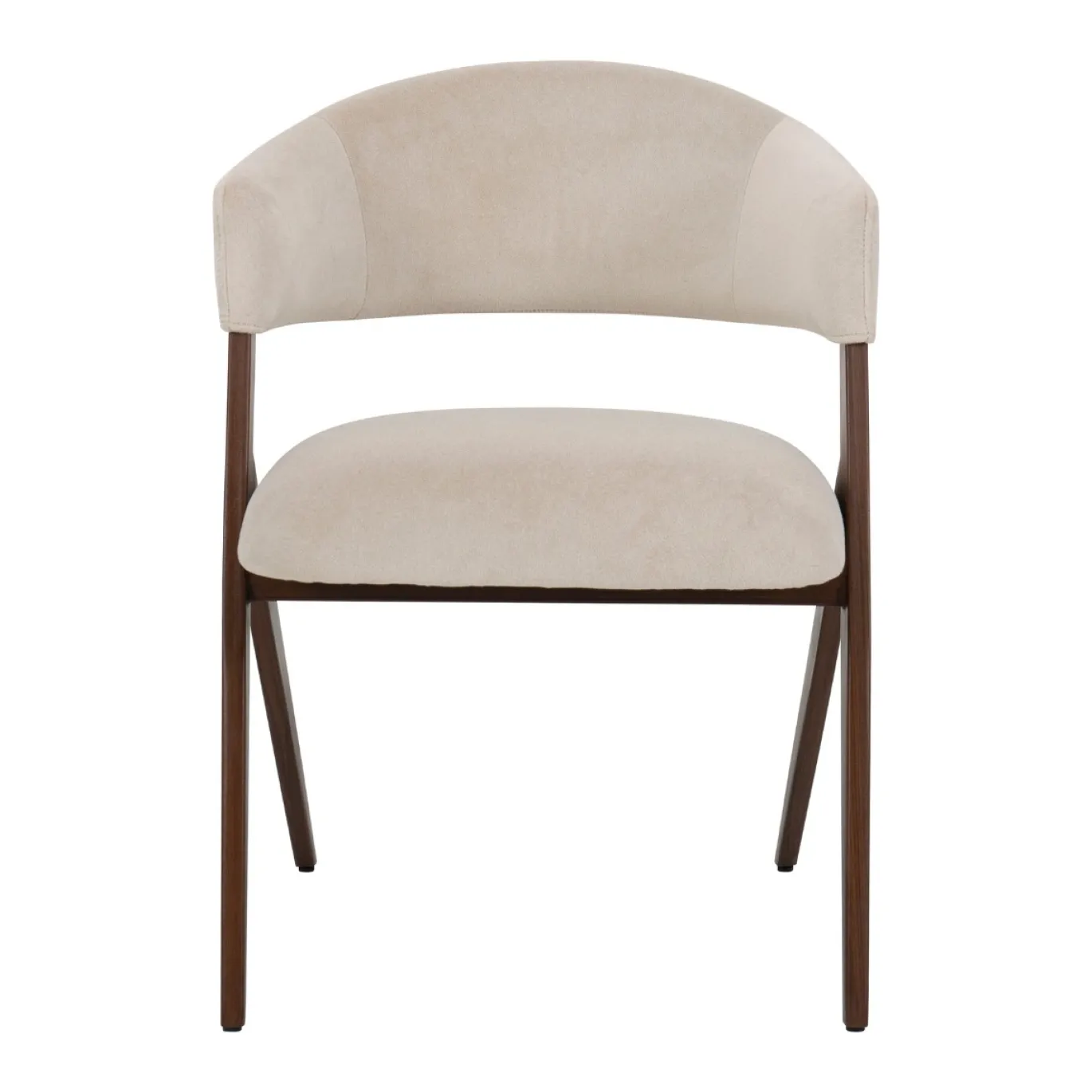 DÉJA Eetkamerstoel Cato Beige/Walnoot Faux Fur