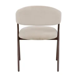 DÉJA Eetkamerstoel Cato Beige/Walnoot Faux Fur