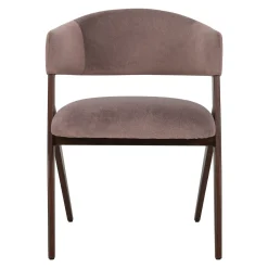 DÉJA Eetkamerstoel Cato Oud Roze/Walnoot Faux Fur