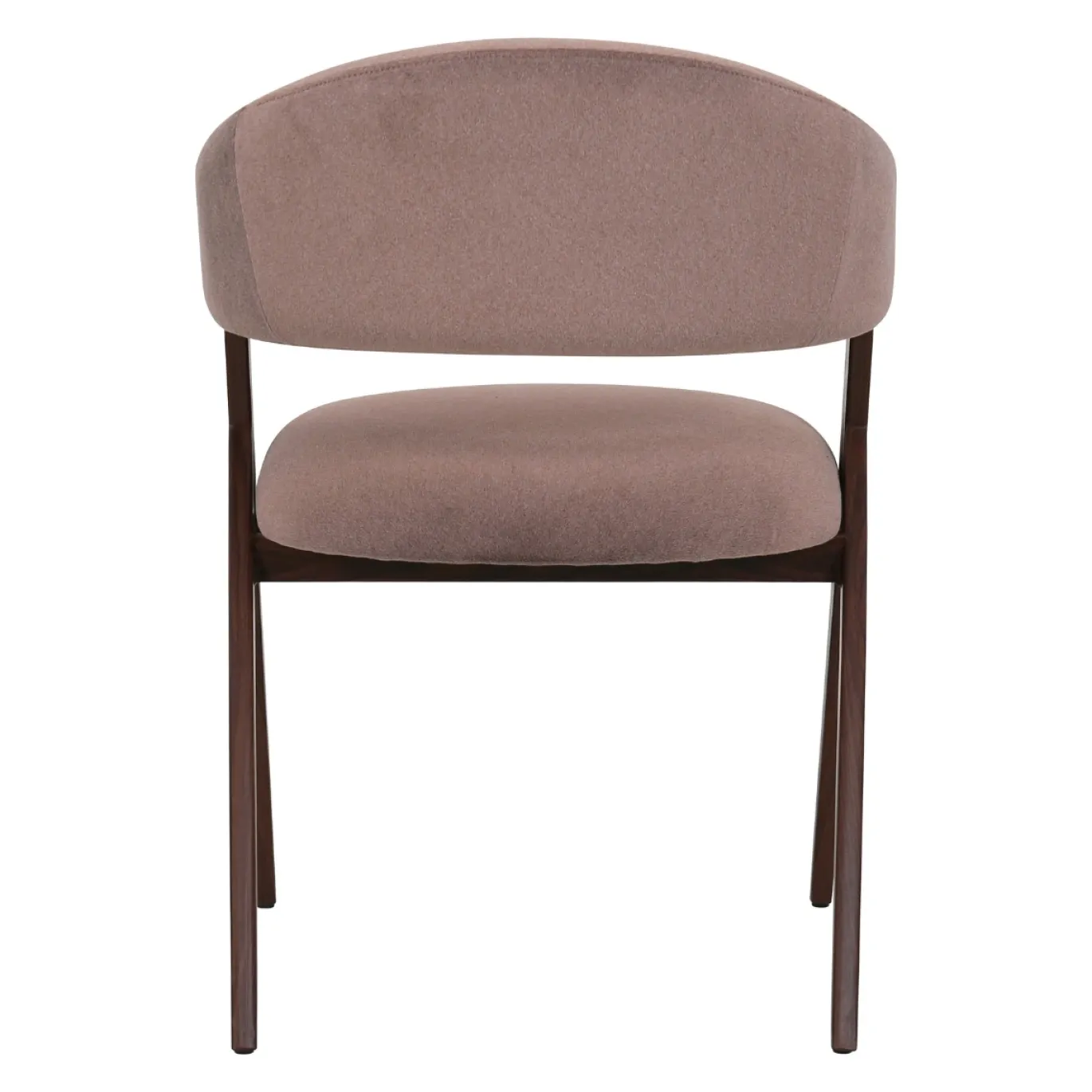 DÉJA Eetkamerstoel Cato Oud Roze/Walnoot Faux Fur