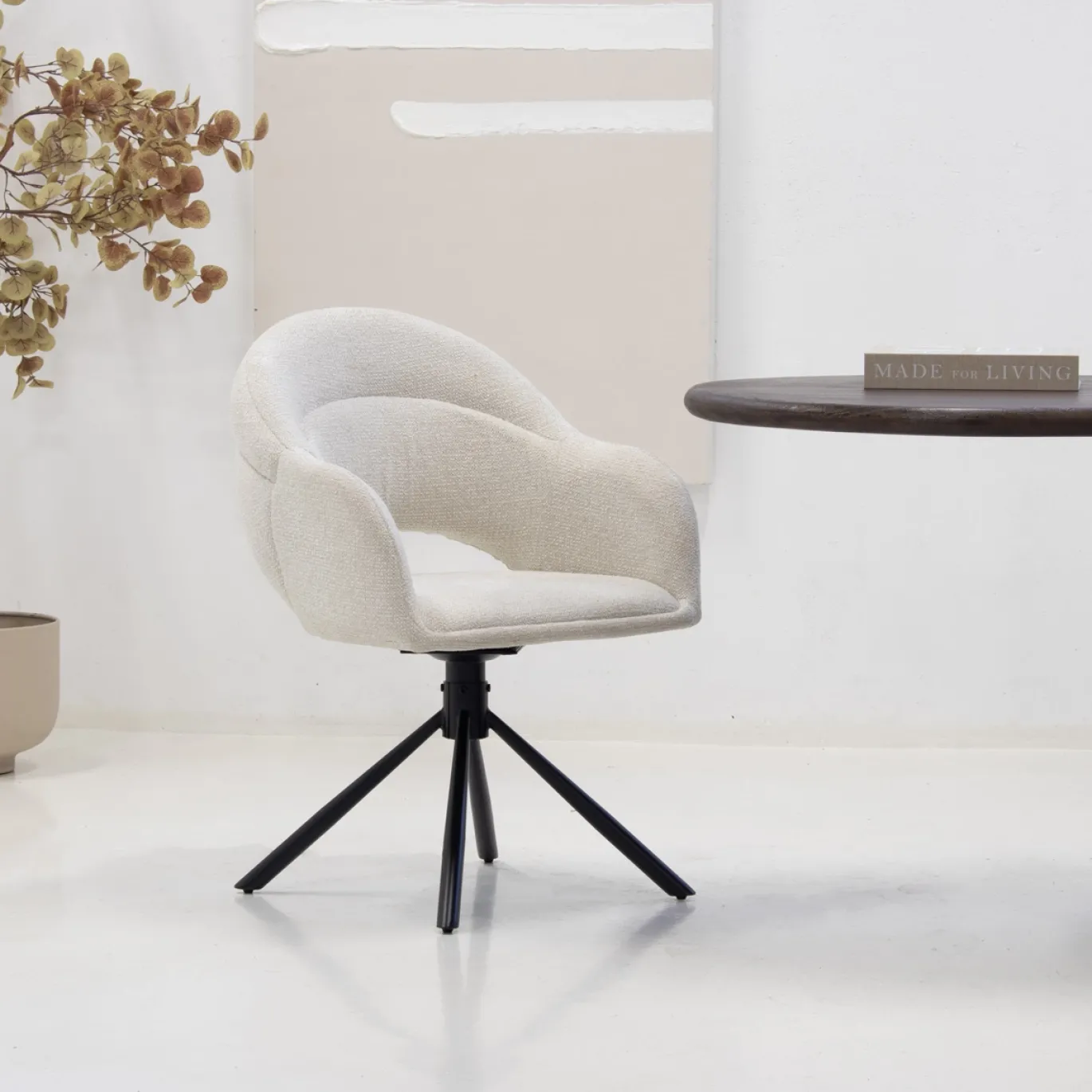 DÉJA Eetkamerstoel Celeste Beige Draaibaar