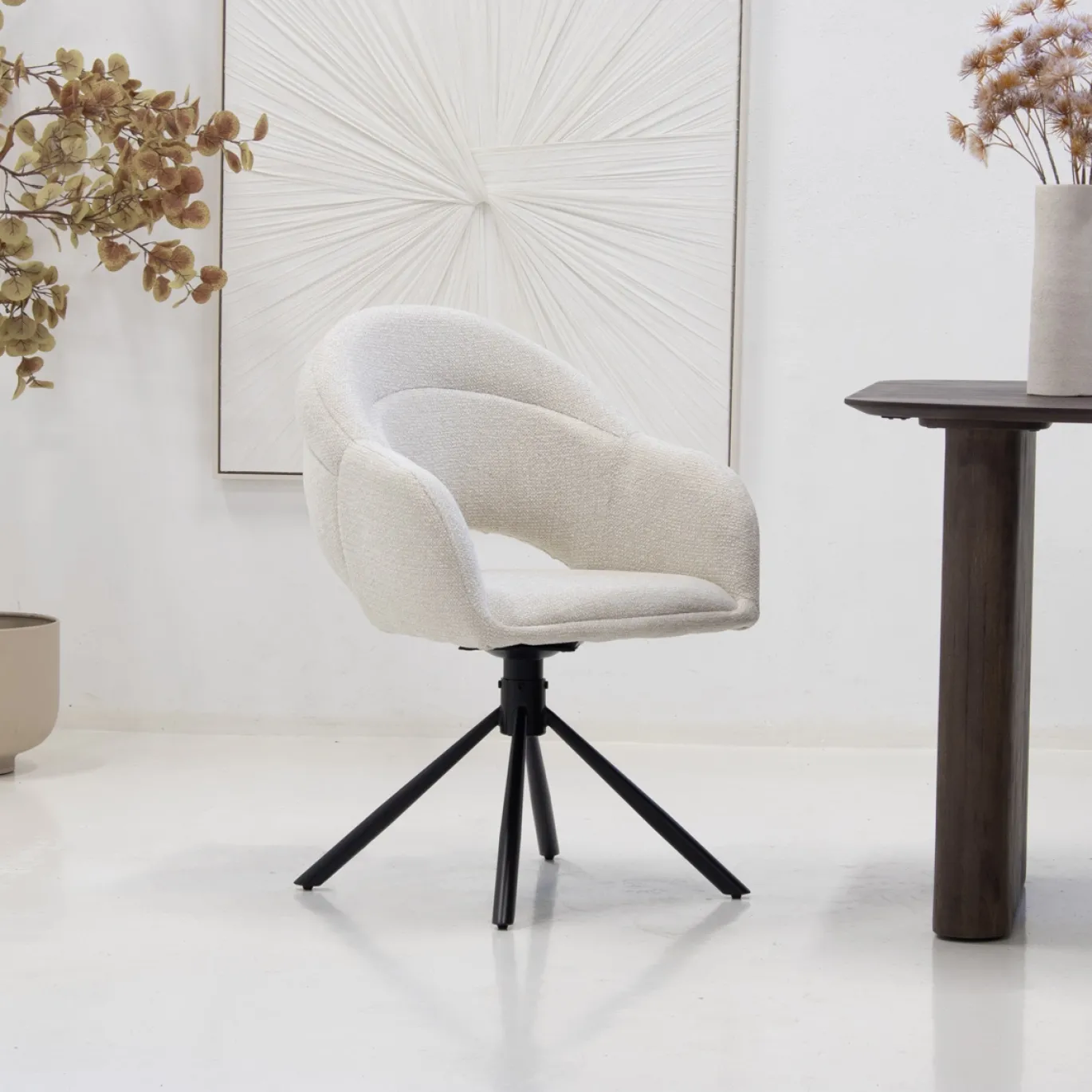 DÉJA Eetkamerstoel Celeste Beige Draaibaar