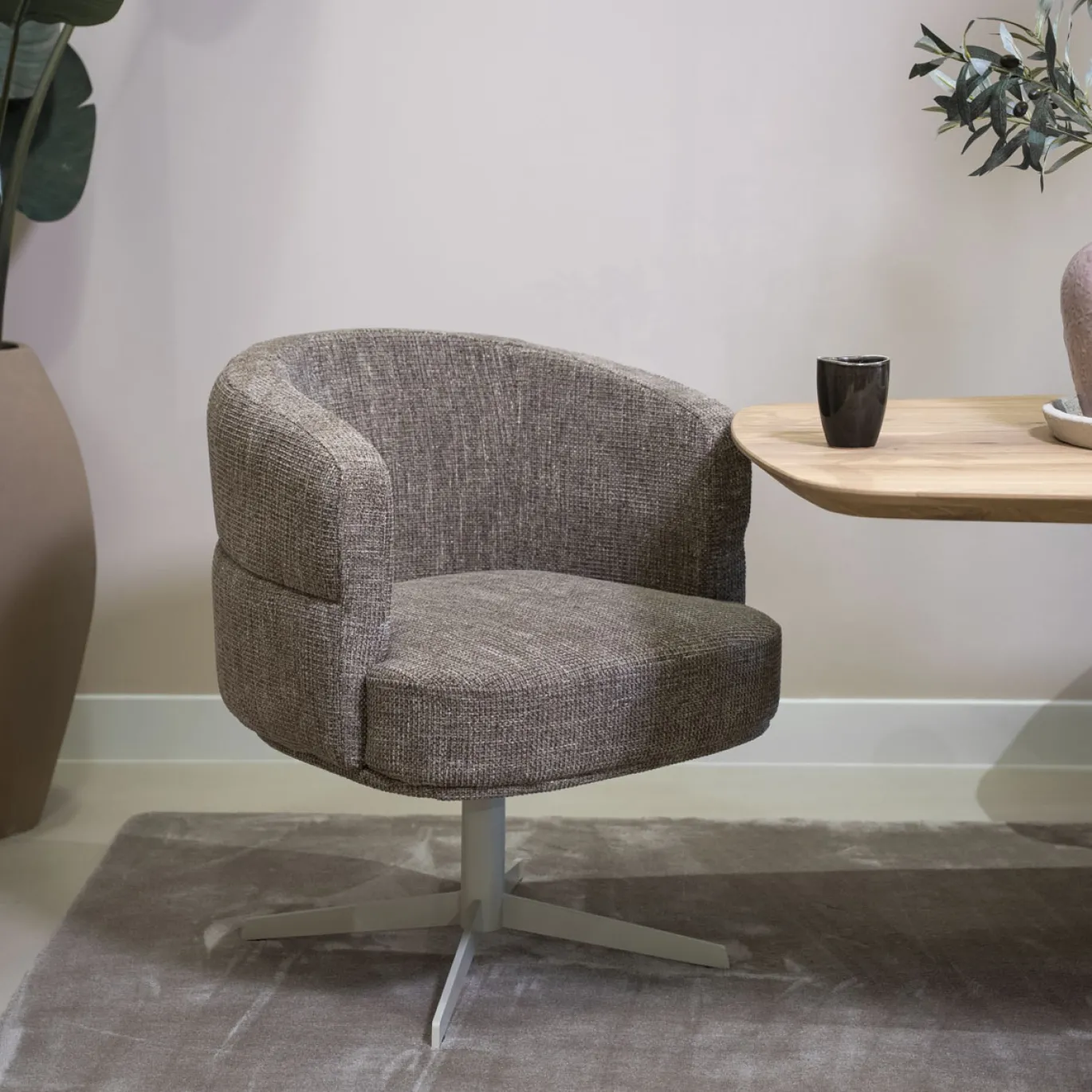DÉJA Eetkamerstoel Coria Taupe/Beige Draaibaar