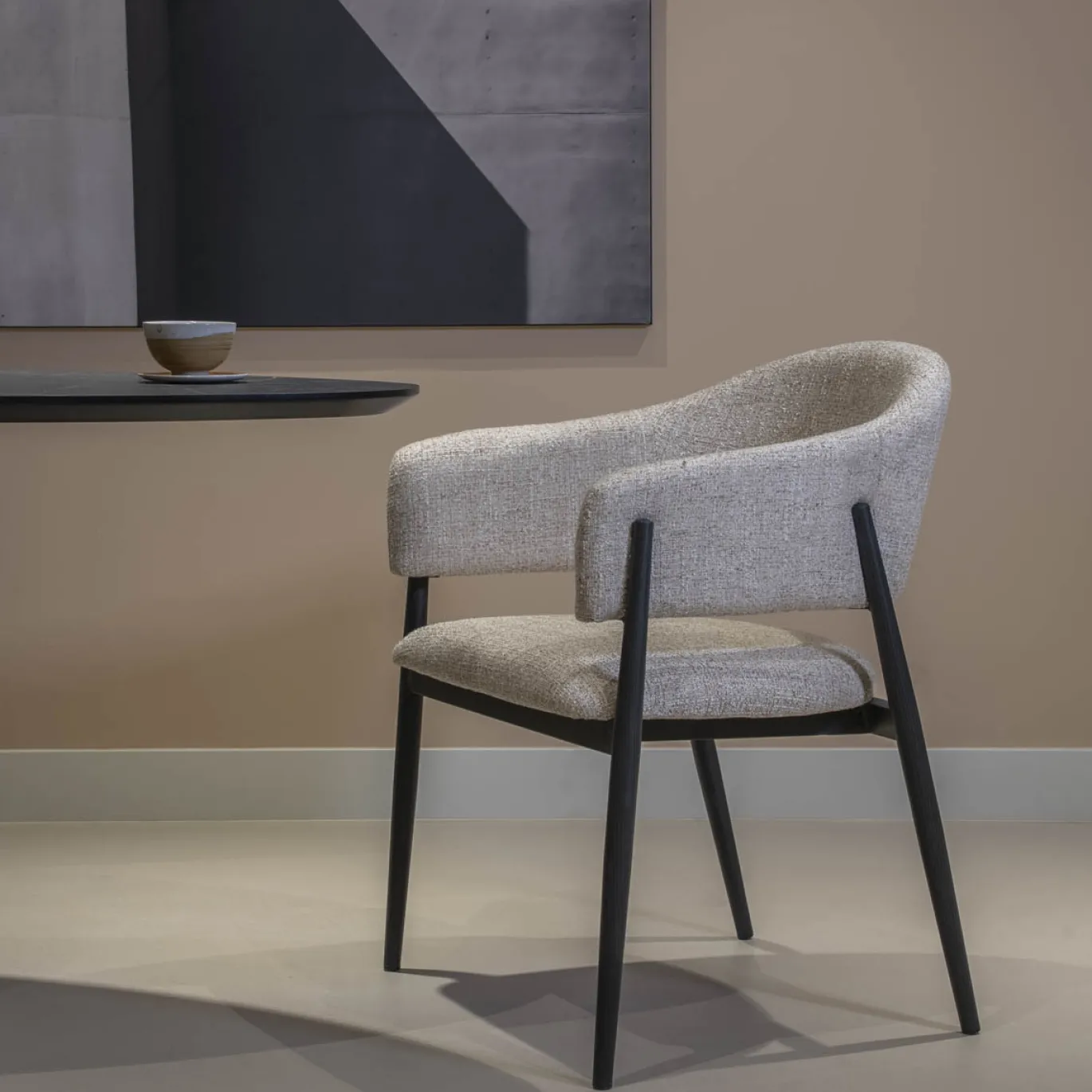 DÉJA Eetkamerstoel Dénia Beige/Zwart