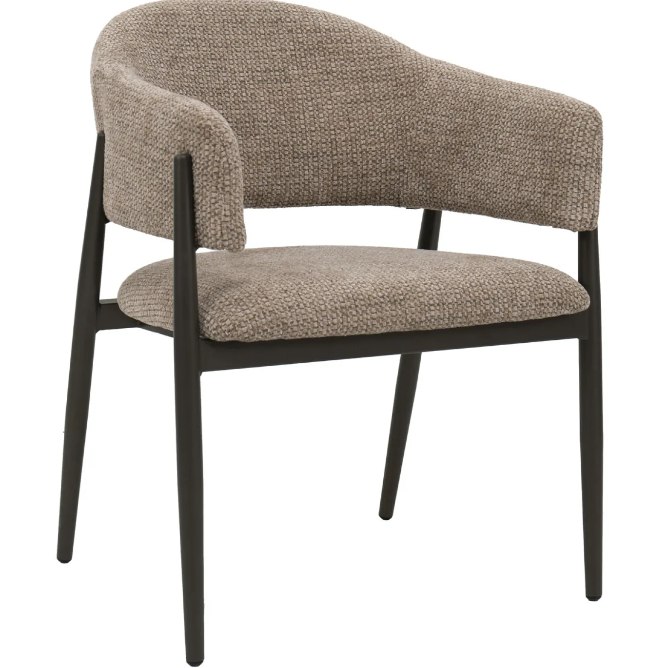 DÉJA Eetkamerstoel Dénia Chenille Taupe/Brons