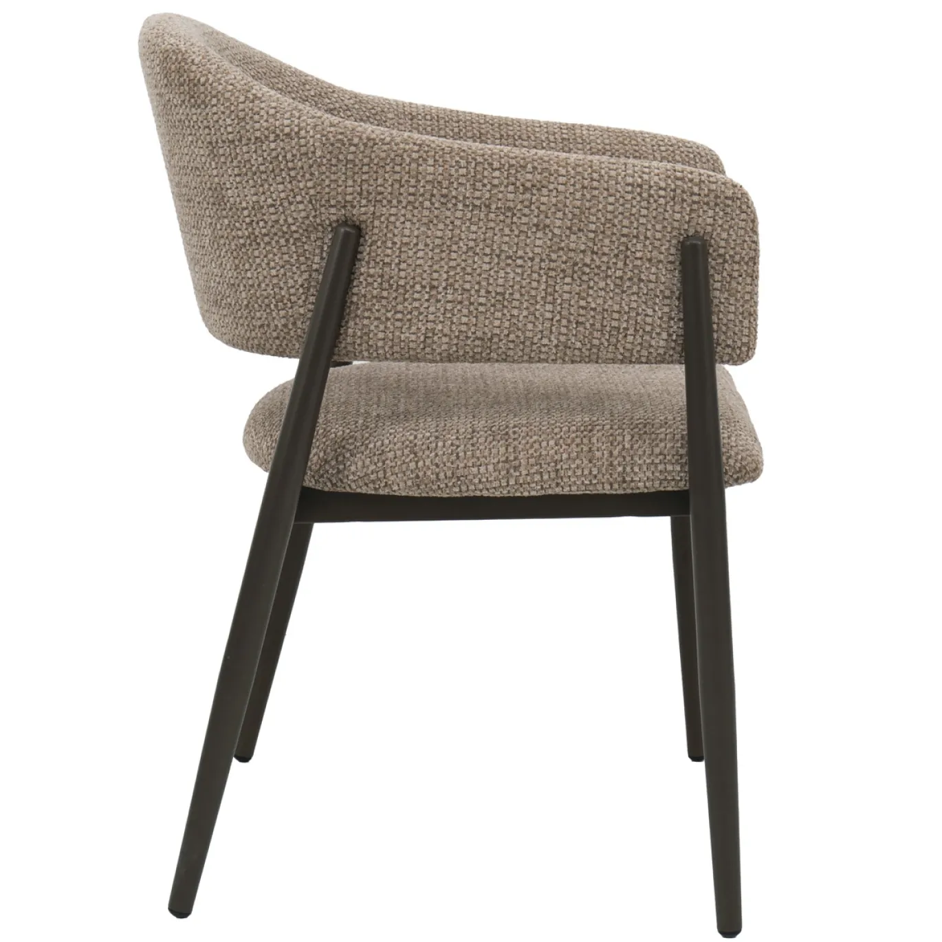 DÉJA Eetkamerstoel Dénia Chenille Taupe/Brons