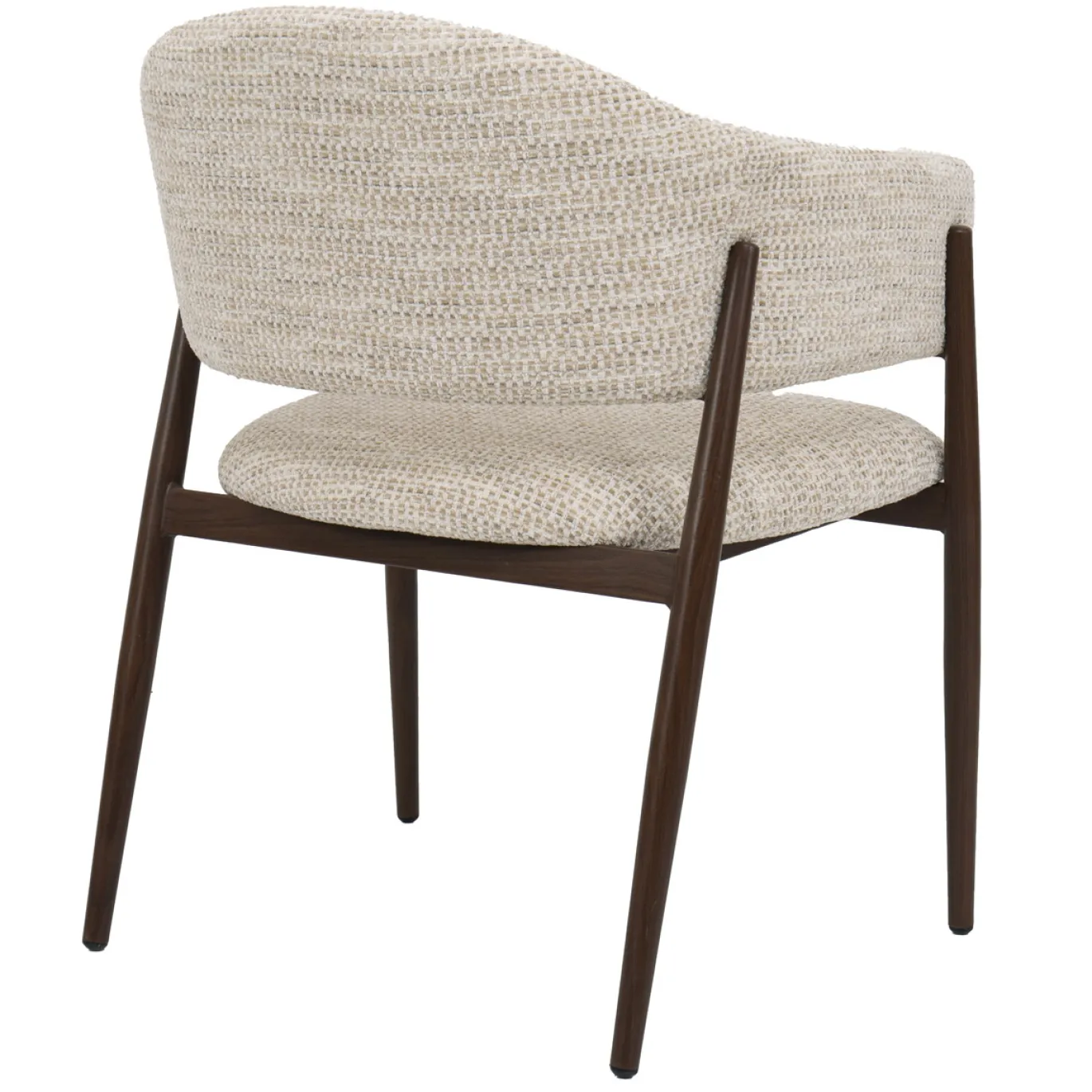 DÉJA Eetkamerstoel Dénia Chenille Beige/Walnoot
