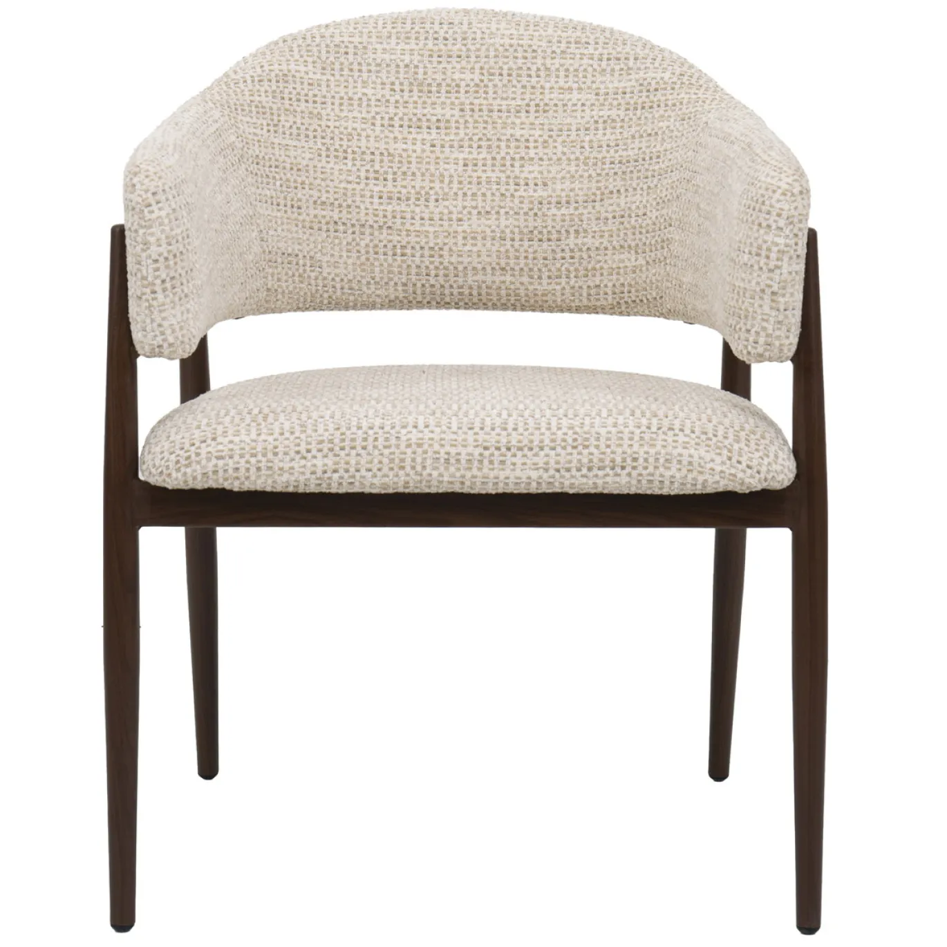 DÉJA Eetkamerstoel Dénia Chenille Beige/Walnoot