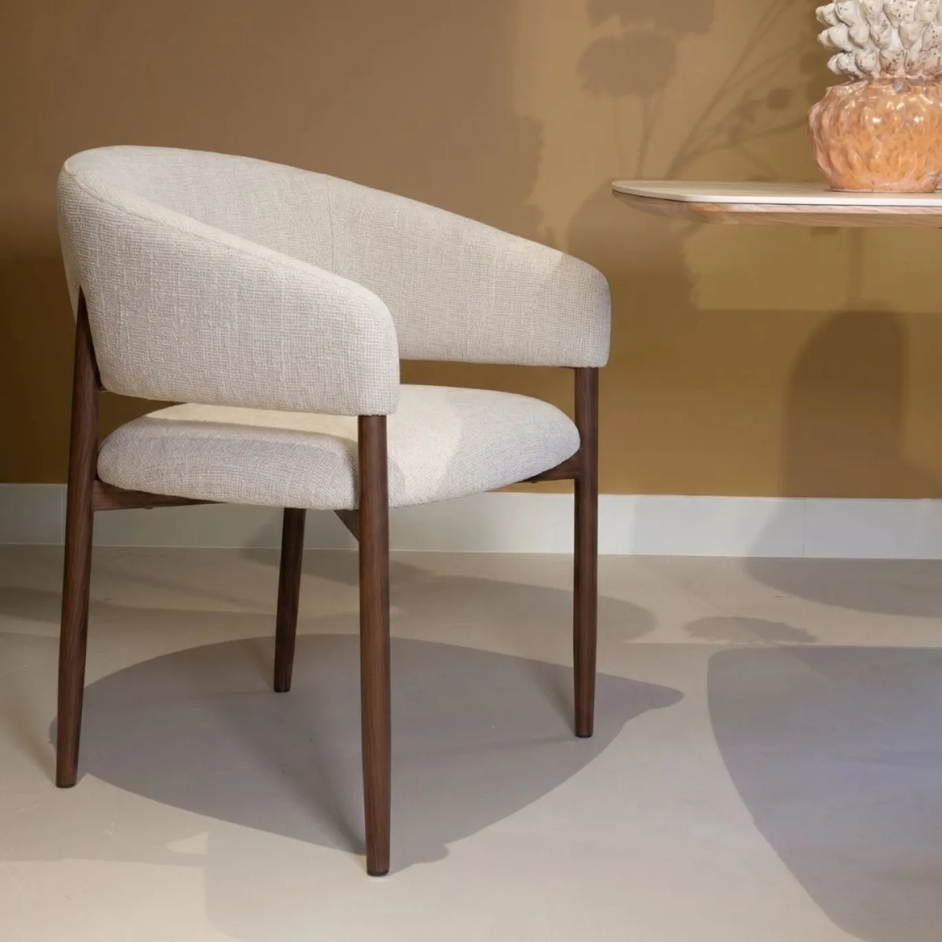 DÉJA Eetkamerstoel Elora Beige/Walnoot