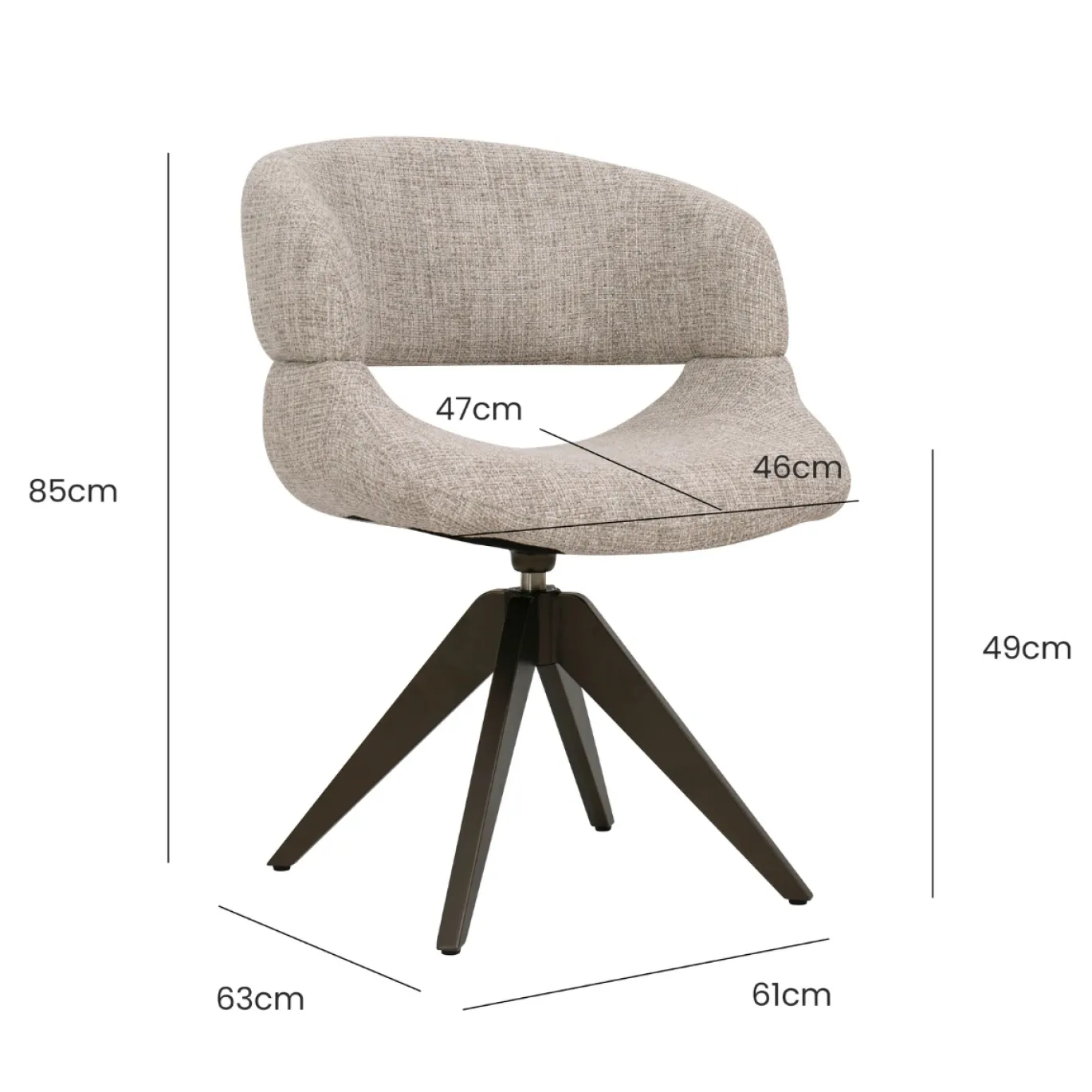DÉJA Eetkamerstoel Foss Beige/Walnoot Draaibaar