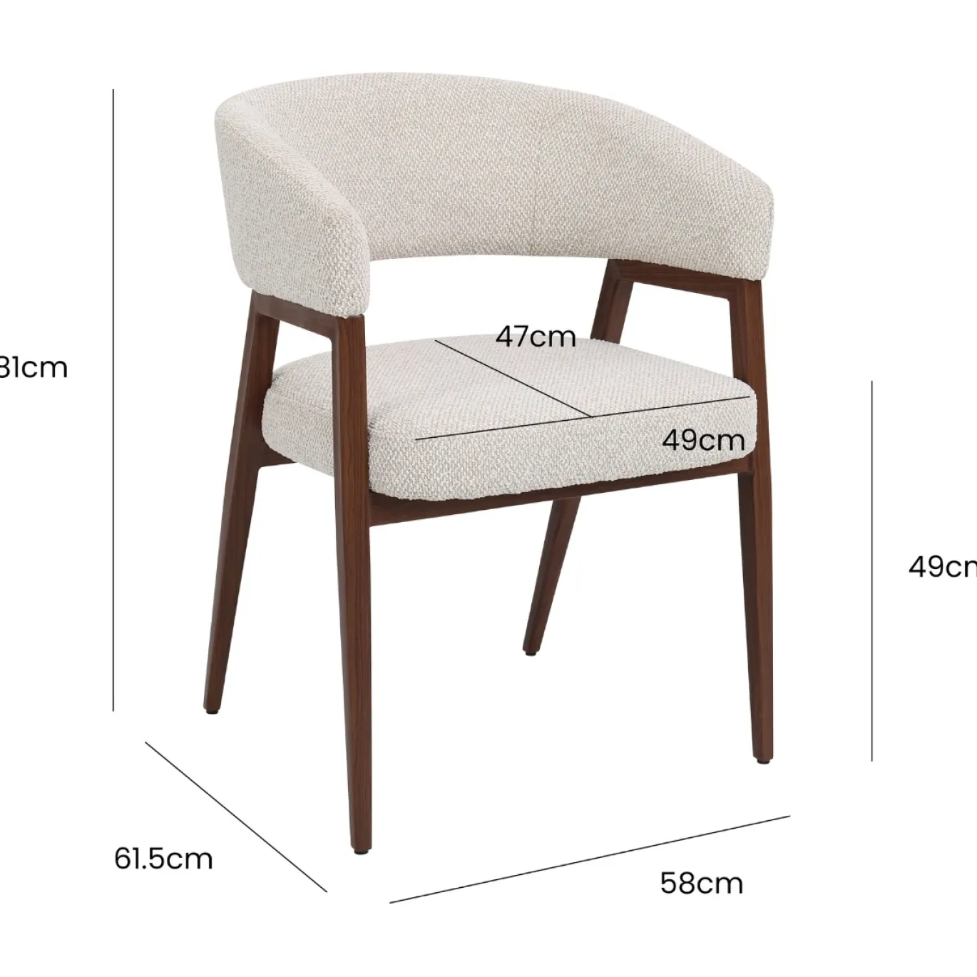 DÉJA Eetkamerstoel Fureso Beige/Walnoot