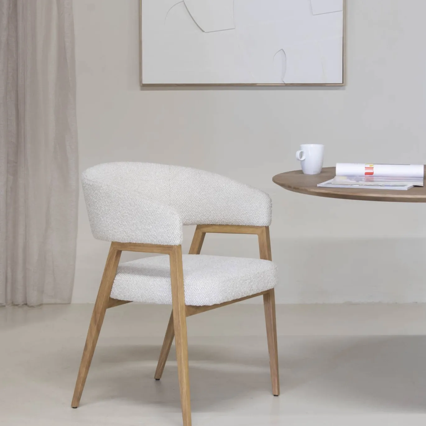 DÉJA Eetkamerstoel Fureso Beige/Naturel
