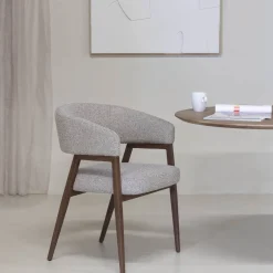 DÉJA Eetkamerstoel Fureso Taupe/Walnoot