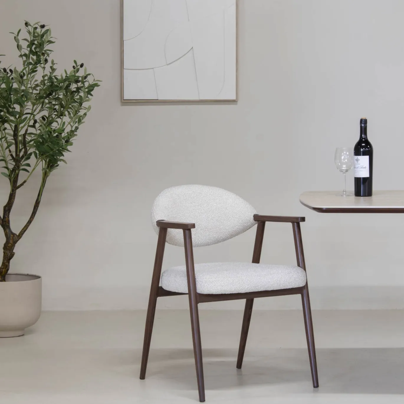 DÉJA Eetkamerstoel Karup Beige/Walnoot