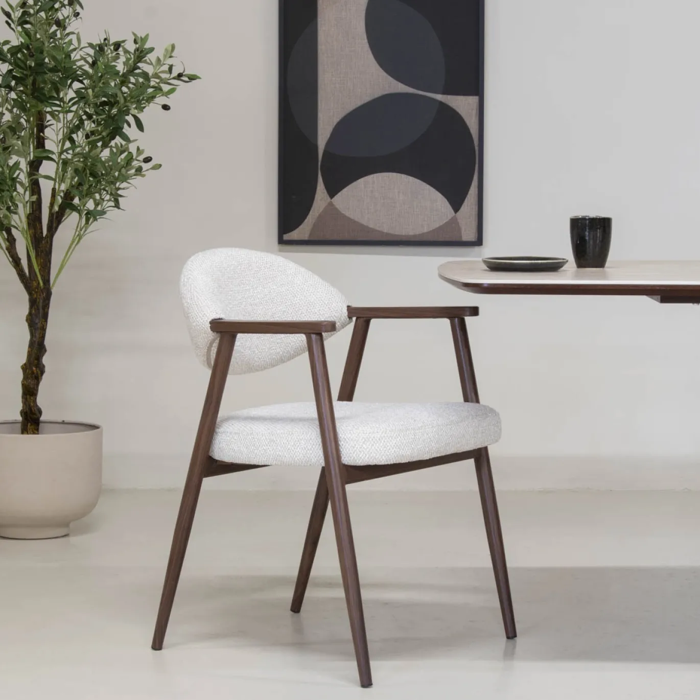 DÉJA Eetkamerstoel Karup Beige/Walnoot