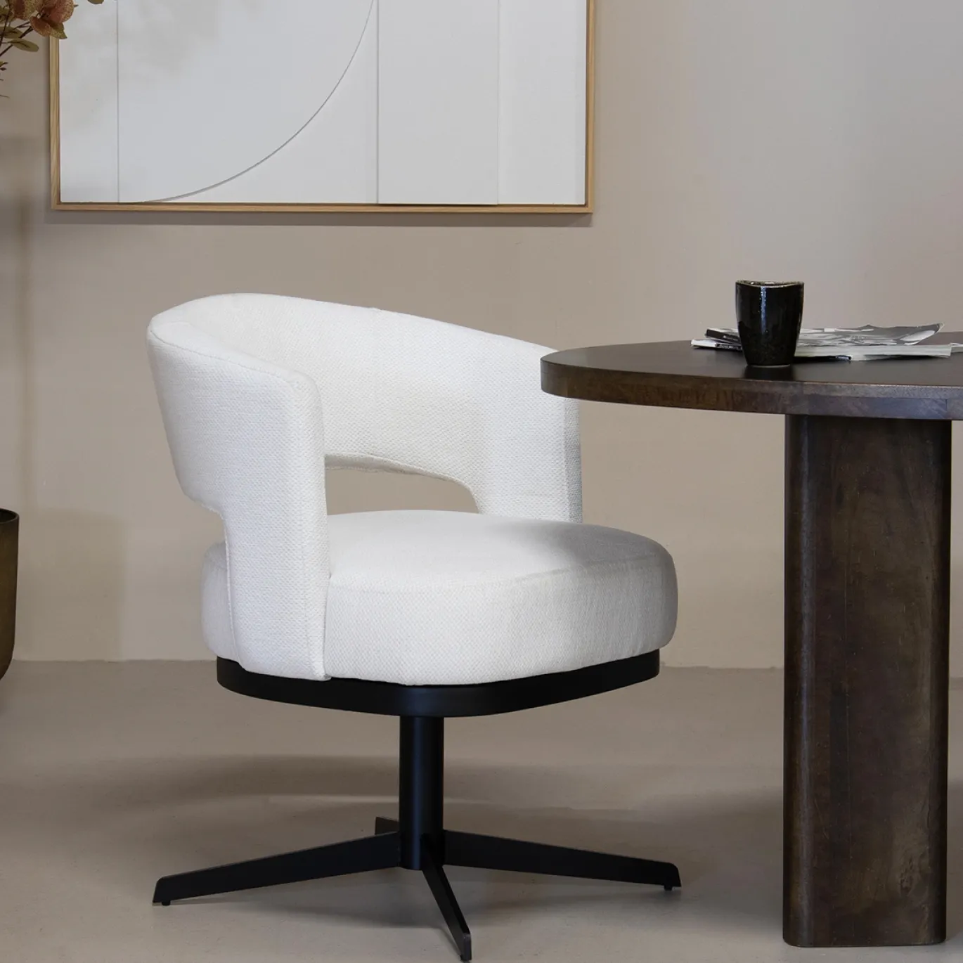 DÉJA Eetkamerstoel Louis Beige Draaibaar