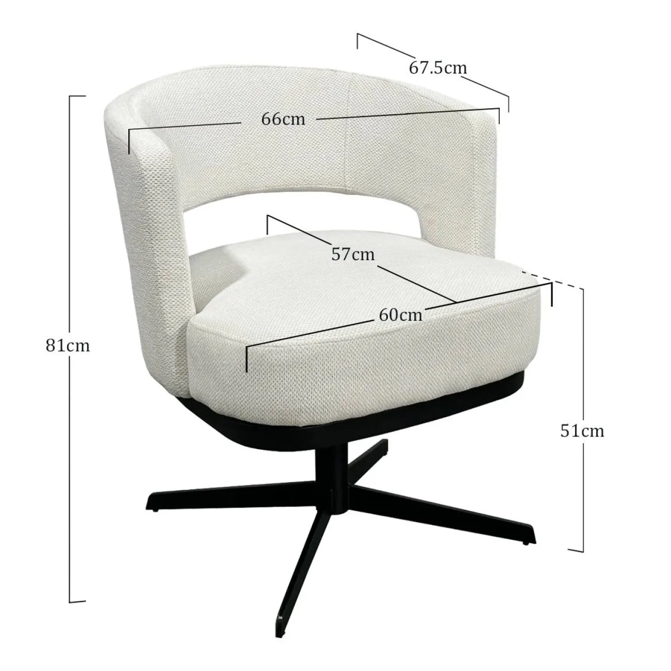 DÉJA Eetkamerstoel Louis Beige Draaibaar