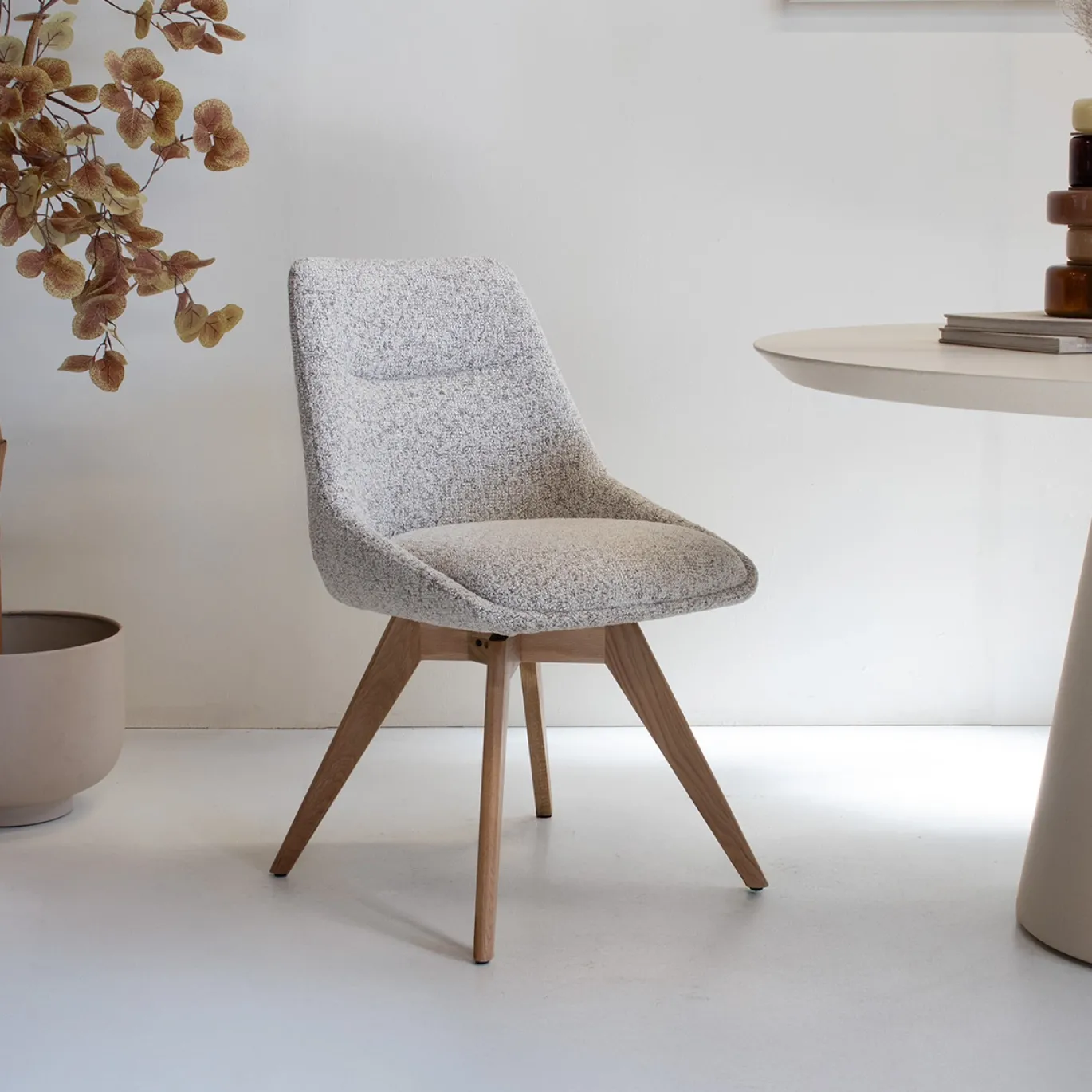DÉJA Eetkamerstoel Malou Beige/Naturel Draaibaar