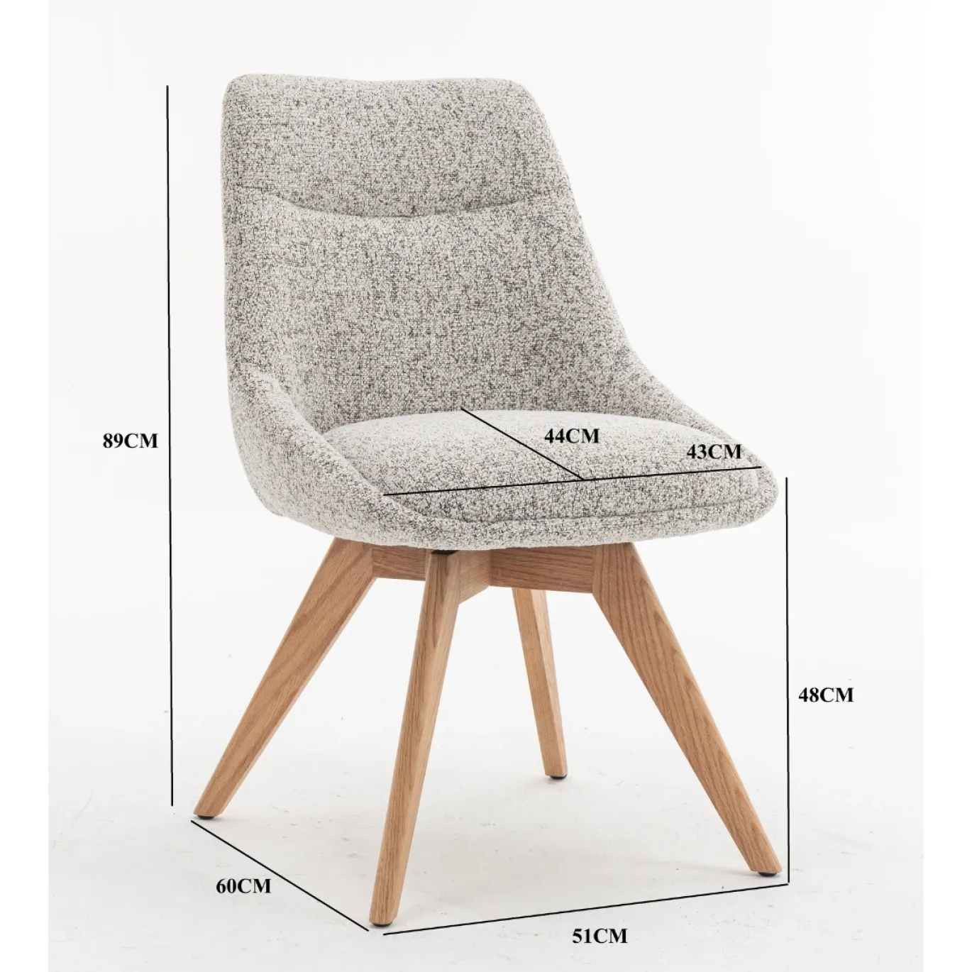 DÉJA Eetkamerstoel Malou Beige/Naturel Draaibaar