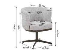 DÉJA Eetkamerstoel Maribel Taupe/Beige Draaibaar