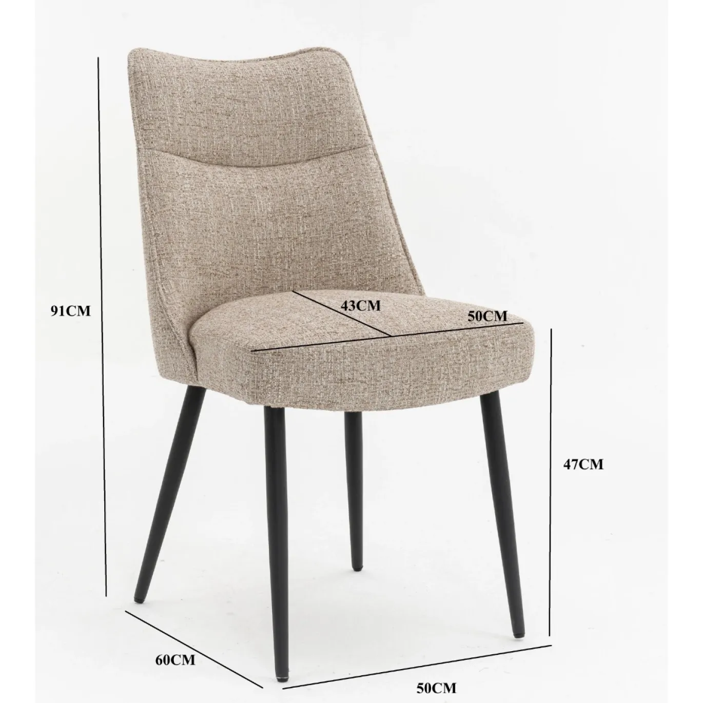 DÉJA Eetkamerstoel Meau Beige/Zwart