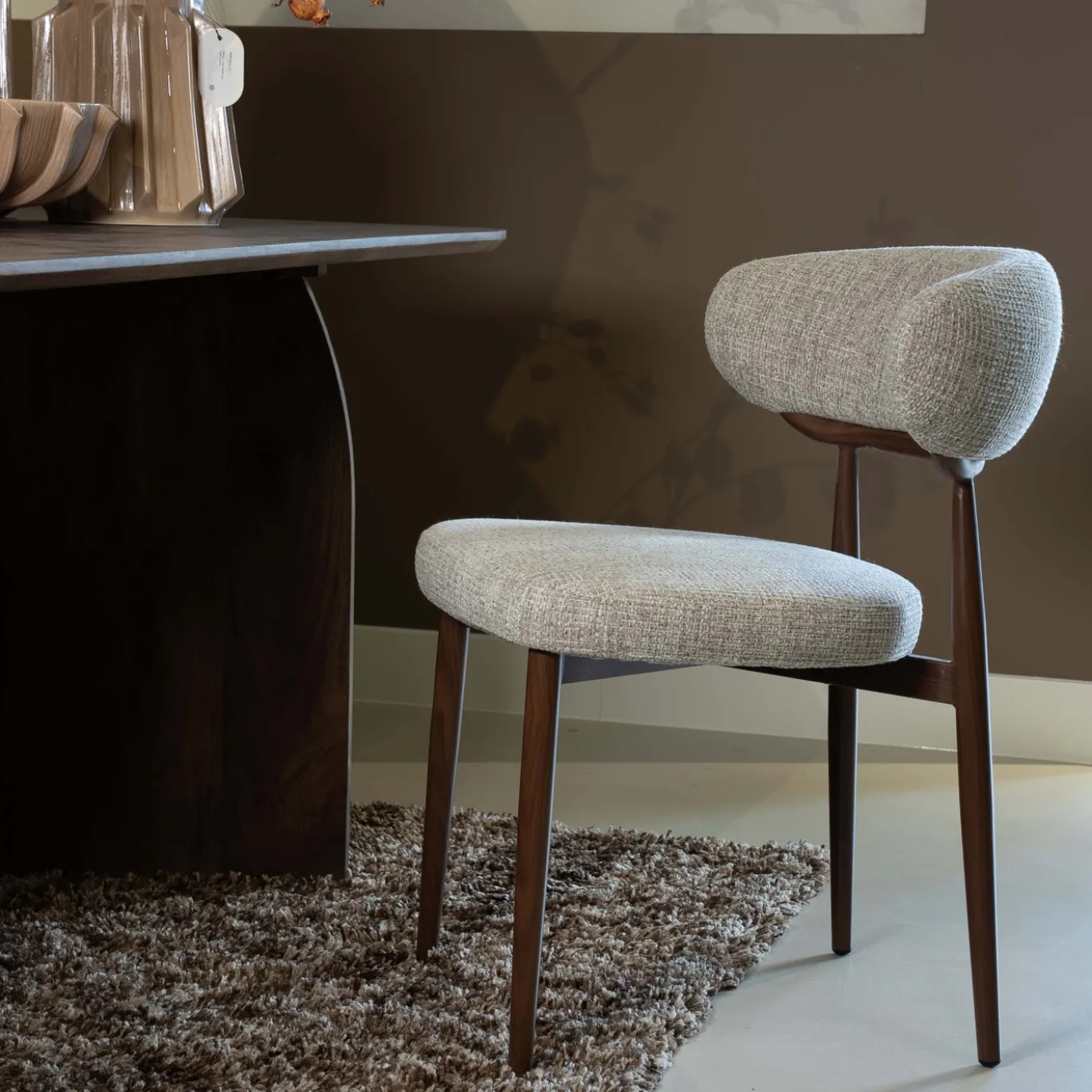 DÉJA Eetkamerstoel Milan Beige/Walnoot