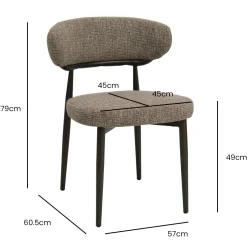 DÉJA Eetkamerstoel Milan Beige/Brons