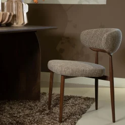 DÉJA Eetkamerstoel Milan Taupe/Walnoot