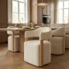 DÉJA Eetkamerstoel Niva Beige/Naturel met Wielen