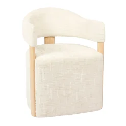 DÉJA Eetkamerstoel Niva Beige/Naturel met Wielen