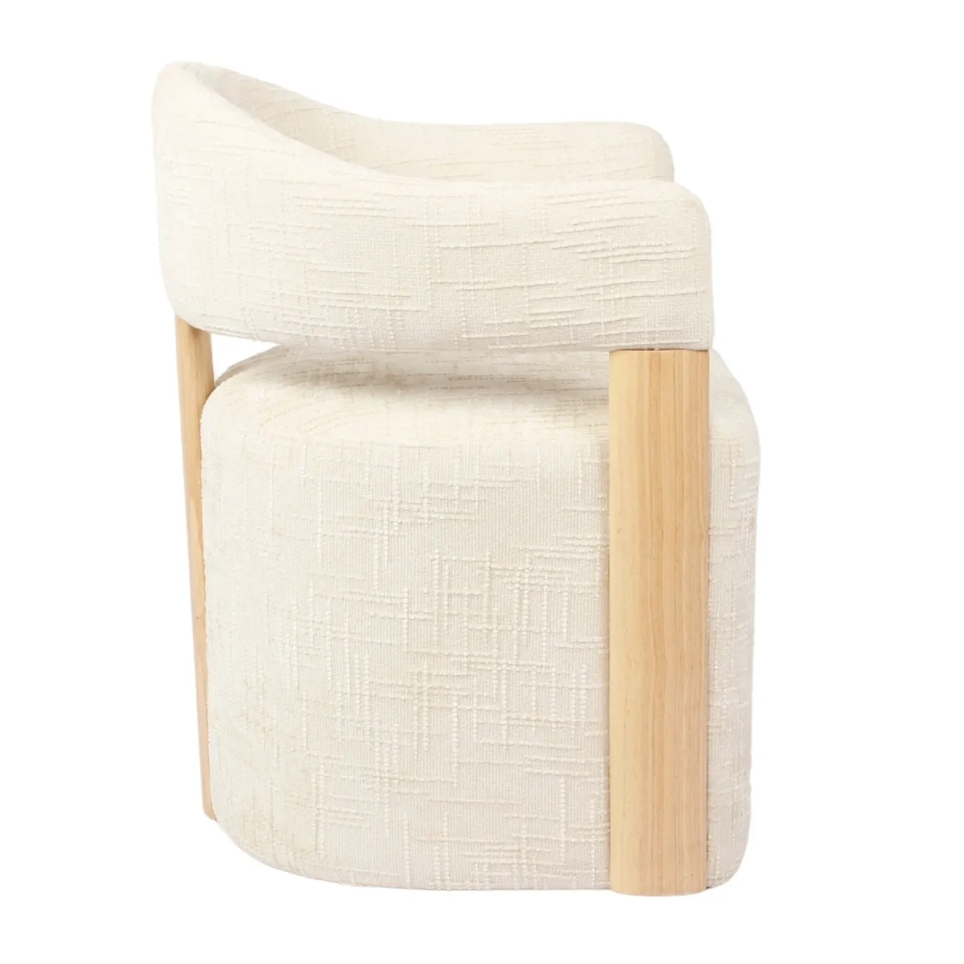DÉJA Eetkamerstoel Niva Beige/Naturel met Wielen