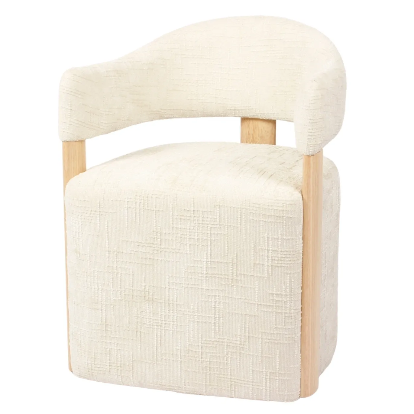 DÉJA Eetkamerstoel Niva Beige/Naturel met Wielen