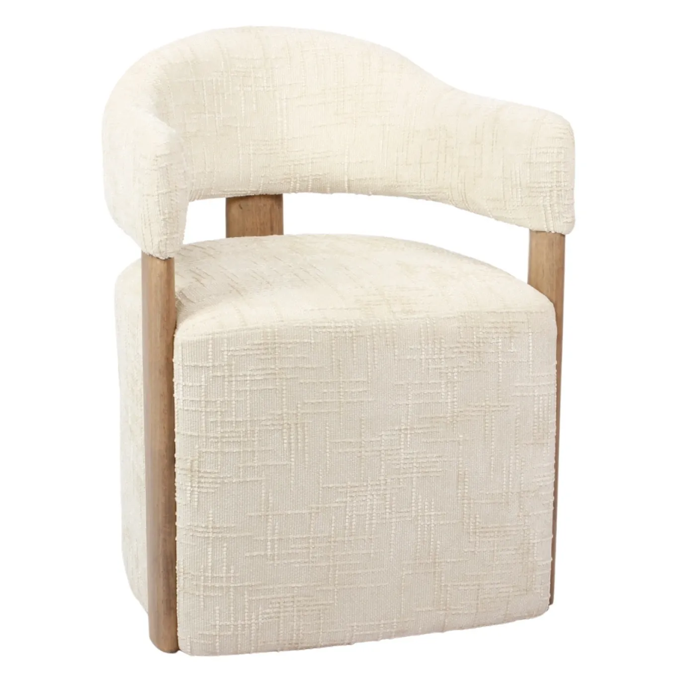 DÉJA Eetkamerstoel Niva Beige/Walnoot met Wielen