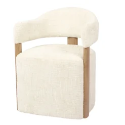 DÉJA Eetkamerstoel Niva Beige/Walnoot met Wielen