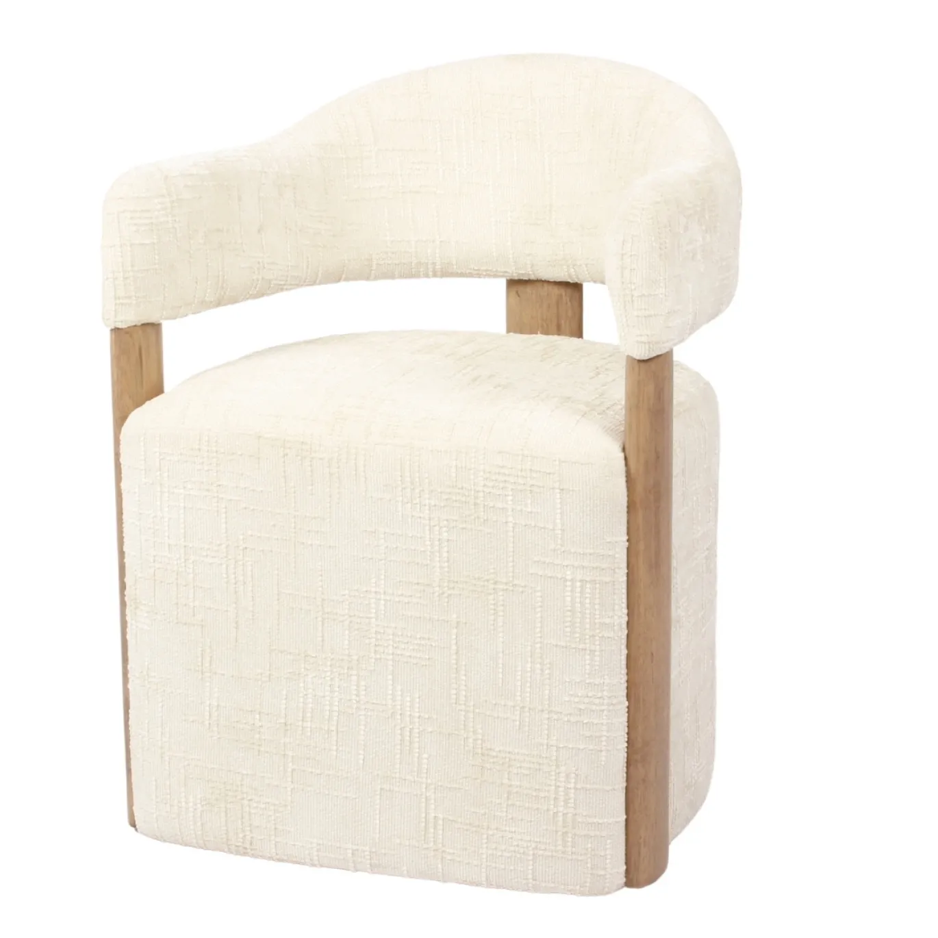 DÉJA Eetkamerstoel Niva Beige/Walnoot met Wielen